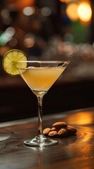 Cocktail with lime and almonds
