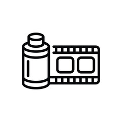Black line icon for film roll