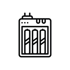 Black line icon for battery