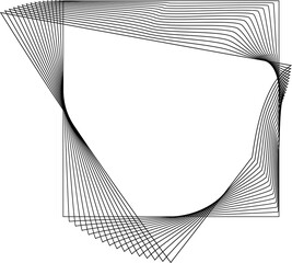 Square frame with blend line spiral. Element for emblem, badges, logo