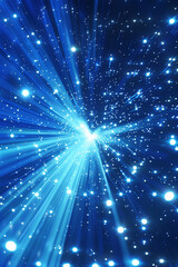 Naklejka premium 3d blue light beam ray background.