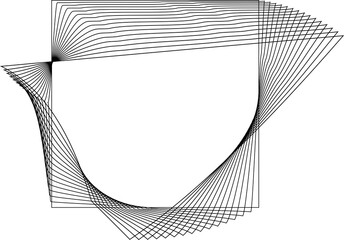 Square frame with blend line spiral. Element for emblem, badges, logo