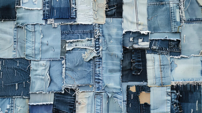 Create something new with old jeans. Use ripped denim and torn patches from old jeans to create a frame or collage.