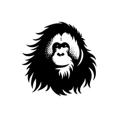 Orangutan Silhouette - Minimalist Orangutan Vector - Orangutan Illustration.