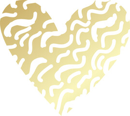 Heart line pattern gold color