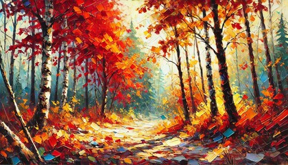 A beautiful autumn forest background with trees in various stages of color change.jpeg