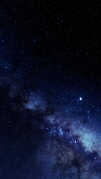 Timelapse starry sky, vertical video