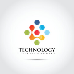 Technology Logo Template. Color fun Concept. Vector Illustrator