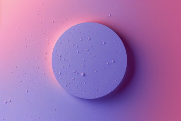 minimalist abstract compositions with textured and smooth embossed circular shapes in blue, purple and pink gradients with empty space for text.