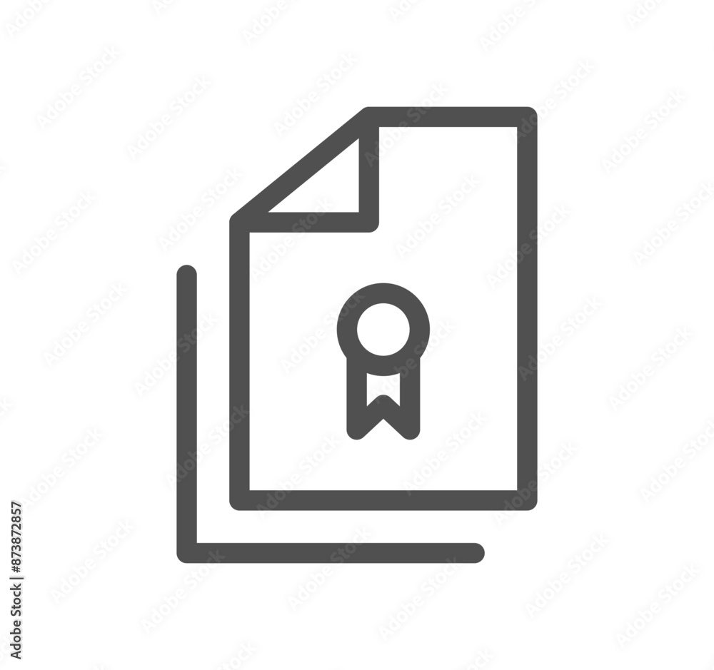 Aufkleber document and paper icon outline and linear vector.
