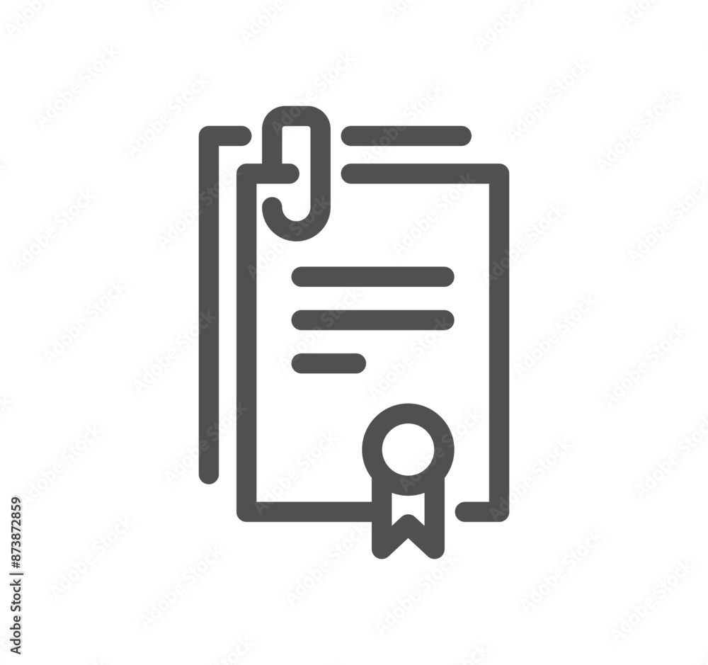 Poster document and paper icon outline and linear vector.
