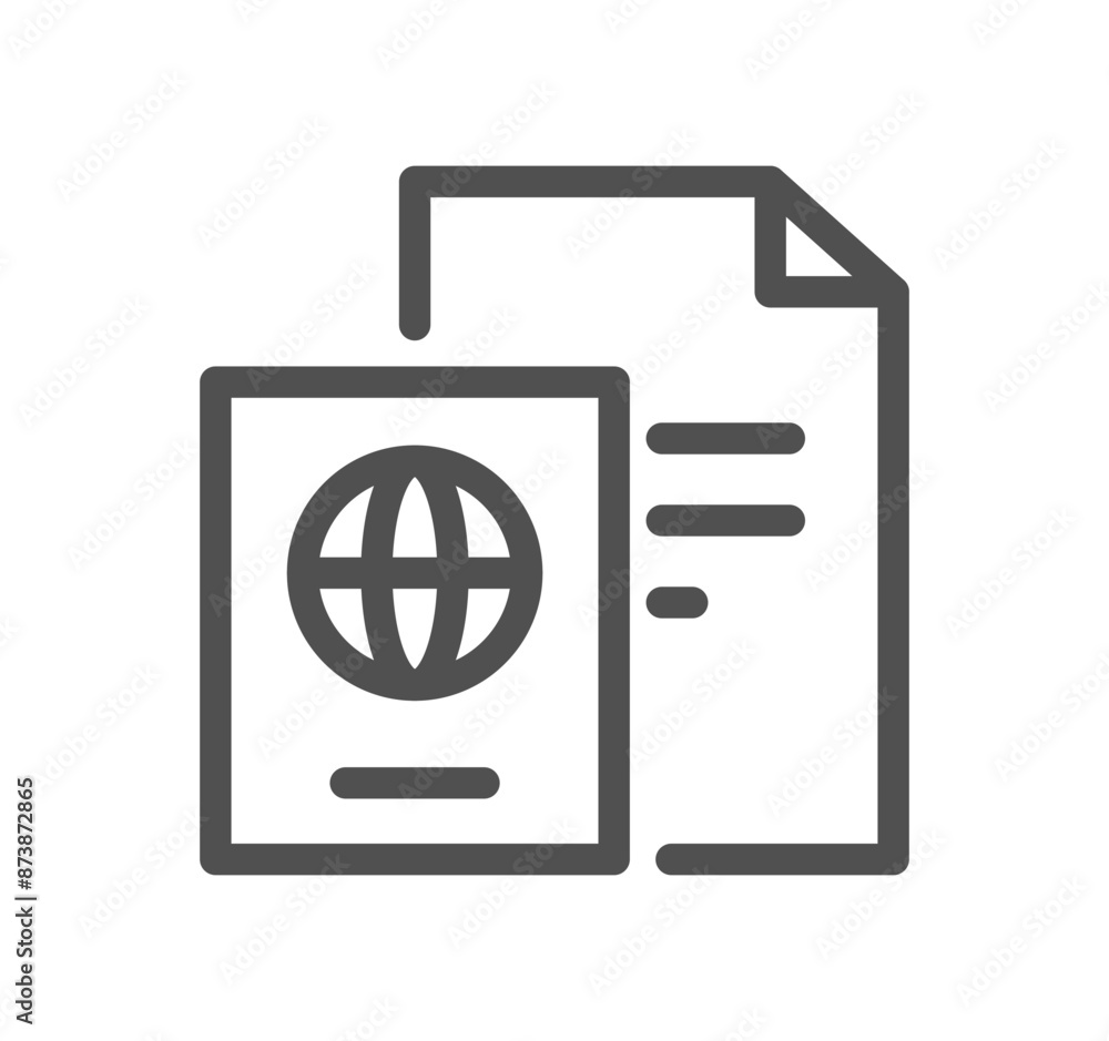 Poster document and paper icon outline and linear vector.