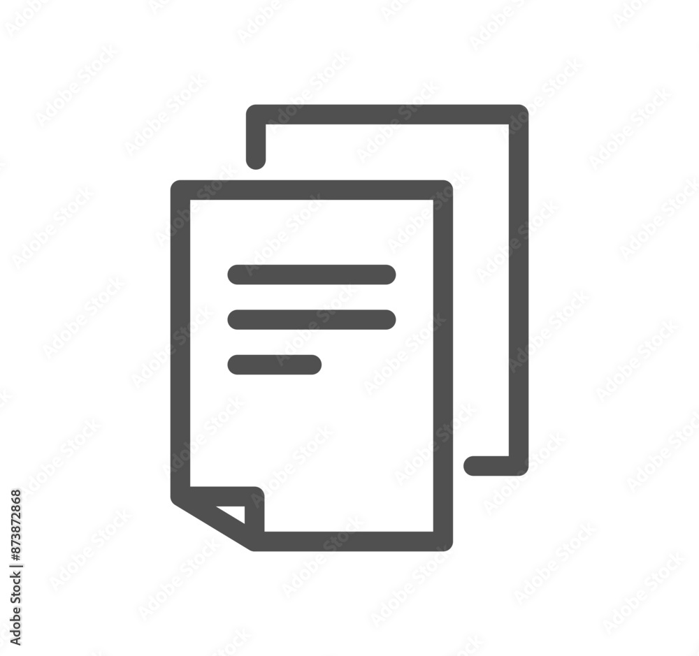 Poster document and paper icon outline and linear vector.