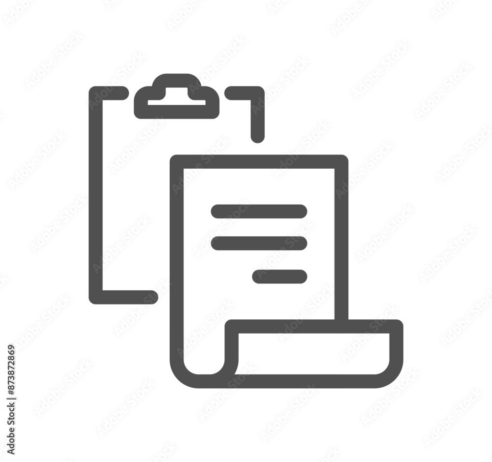 Poster document and paper icon outline and linear vector.