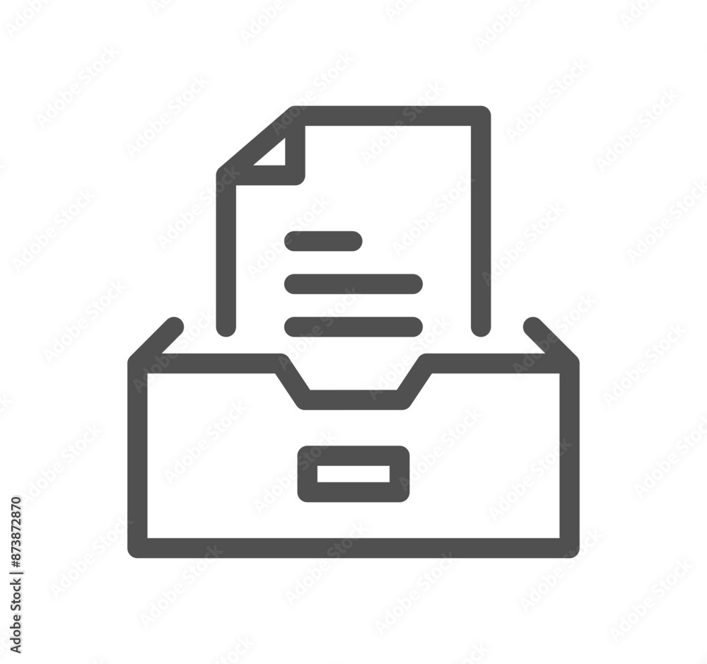 Poster document and paper icon outline and linear vector.