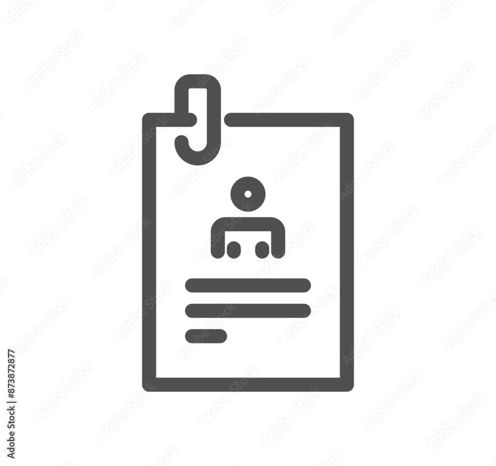 Poster document and paper icon outline and linear vector.