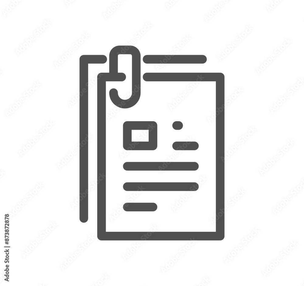 Poster document and paper icon outline and linear vector.