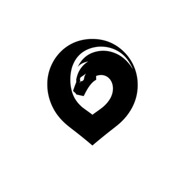 illustration logo of minimalist outline of a anaconda
