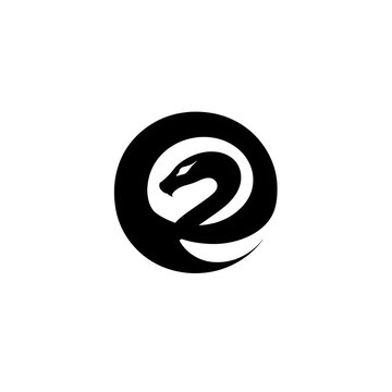 illustration logo of minimalist outline of a anaconda