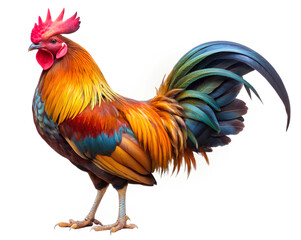 Fototapeta premium Rooster on isolate white background, Clipping path