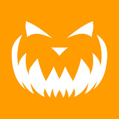 Halloween scary pumpkin face expression.