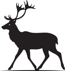 A wild animal Deer silhouette Illustration vector .