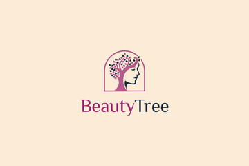 Optical illusion bare tree face woman silhouette concept