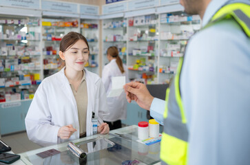 Engineers bring prescriptions to the drug store to show the pharmacist when they purchase medications