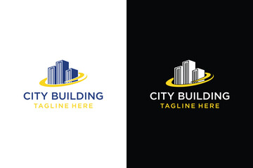 Modern Real Estate Building Logo Design, Construction Working Industry concept Icon. Property, residential contractor and General Contractor Company logos.