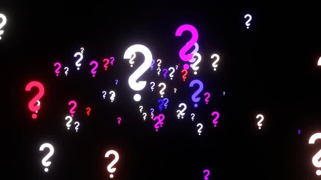 16 seconds of question marks flying out on black background HD video 1920 1080,