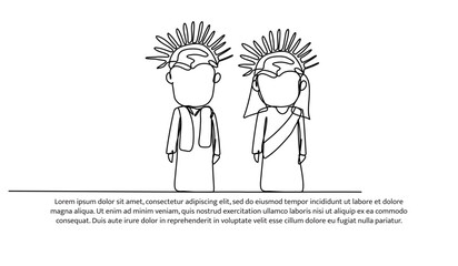Continuous one line design of indonesia puppet.Minimalist style vector illustration on white background.