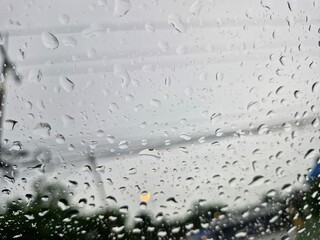 water drops on glass