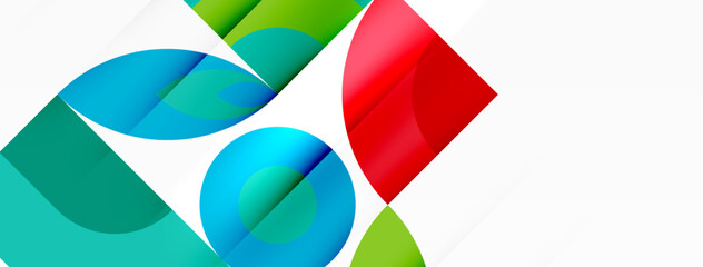 Obraz premium Circles and petals. Geometric beautiful abstract minimal template for Wallpaper, Banner, Background, Card, Book Illustration, landing page