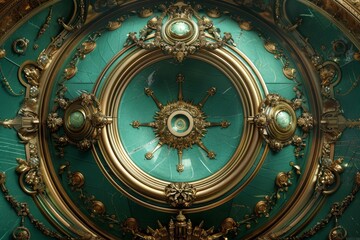 Fototapeta premium Baroque, barocco ornate marble ceiling non linear reformation design. elaborate ceiling with intricate accents depicting classic elegance and architectural beauty