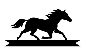 Horse racing silhouette  vector illustration 
