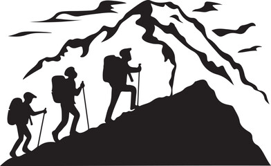 Hiking silhouette Illustration vector  .