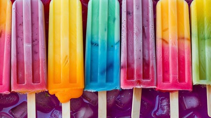 Popsicles come in many bright colors and tastes.