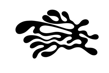 Random Shapes Organic Black Blobs. Outline 2d vector image. Sticker for social media. Backdrop.