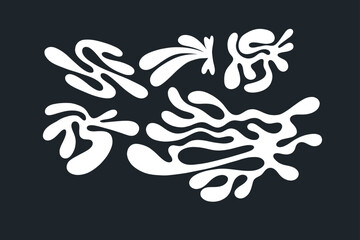 Random Shapes Organic Black Blobs. Outline 2d vector image. Sticker for social media. Backdrop.