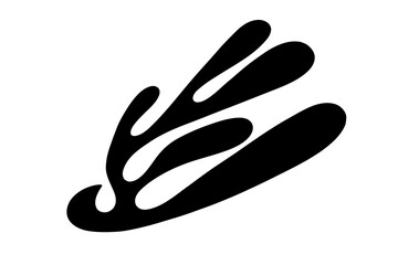 Random Shapes Organic Black Blobs. Outline 2d vector image. Sticker for social media. Backdrop.