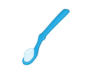 vector design of a light blue toothbrush which is usually used to clean teeth from food residue with toothpaste