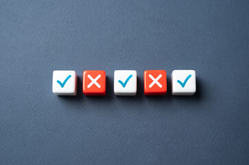 Correct and incorrect answers. Failed the test. Point by point check. Mistake correction. Potential...