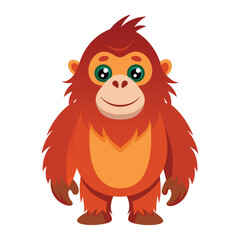 Illustration of Orangutan animal on white