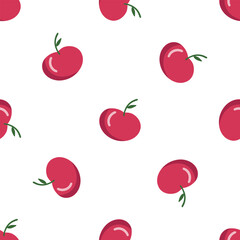  Cherry on white background. Seamless pattern.