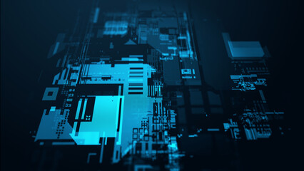 Abstract technological background. Digital information. The concept of big data. 3d rendering.