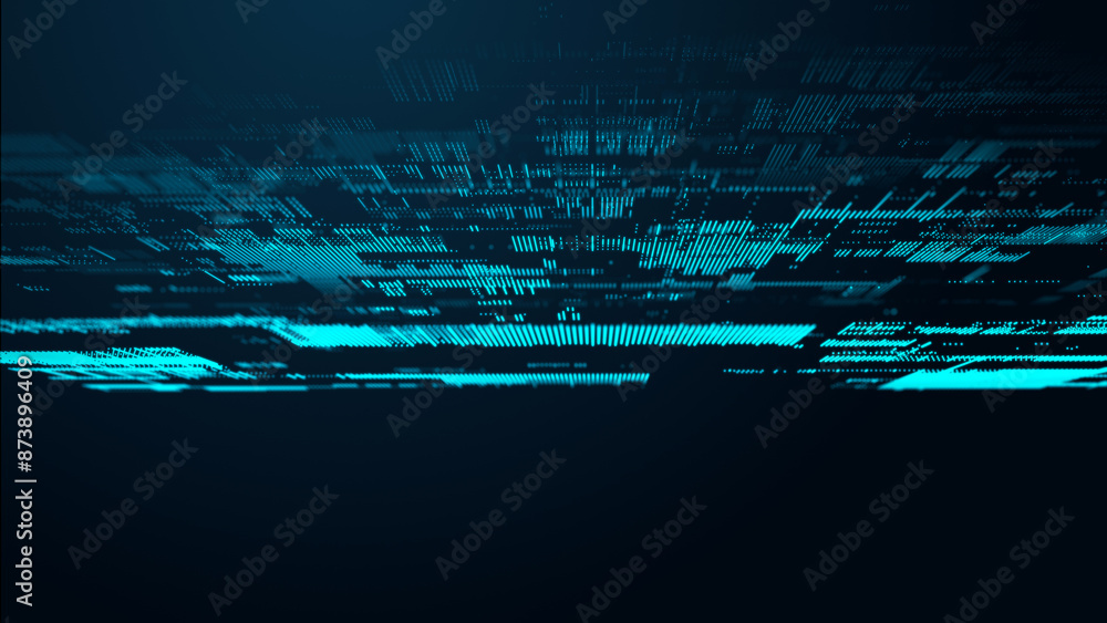Poster abstract technological background. digital information. the concept of big data. 3d rendering.