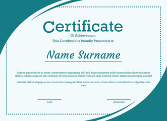 A4 size print-ready certificate layout design