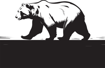 Wild beast a Bear silhouette Illustration vector .