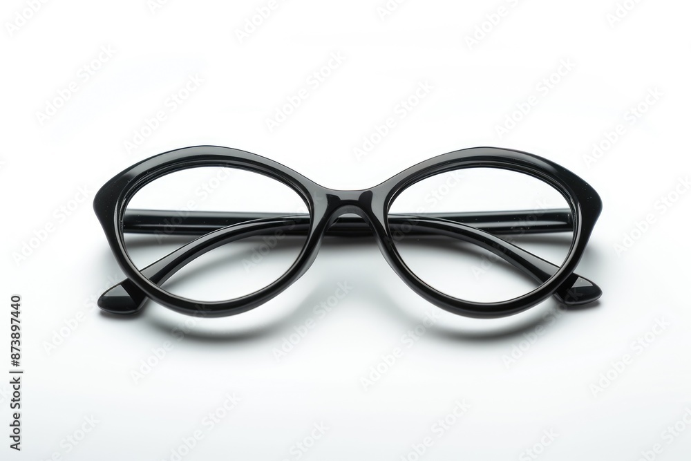 Poster glasses folded. classic black geek glasses for simple protection