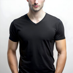 Fototapeta premium Blank t-shirt on a white background.
